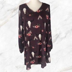 SOLD Berry N Cream Skull Dress- size Medium.